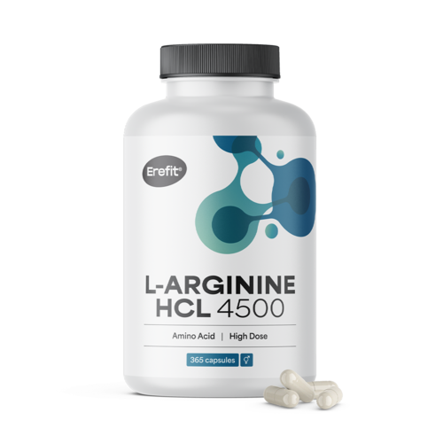 L-arginine HCL 4500 mg en capsules.
