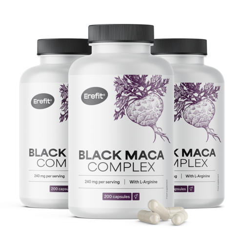 3x Complexe de maca noire, ensemble 600 gélules