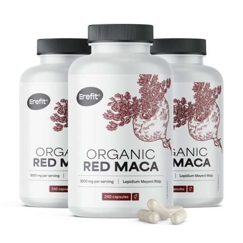 3x Maca rouge BIO 3000 mg, ensemble 720 gélules