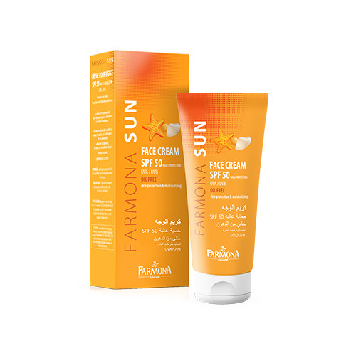 Crème solaire pour le visage SPF 50.