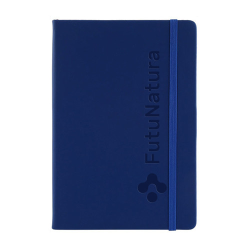 Cahier A5 avec élastique.