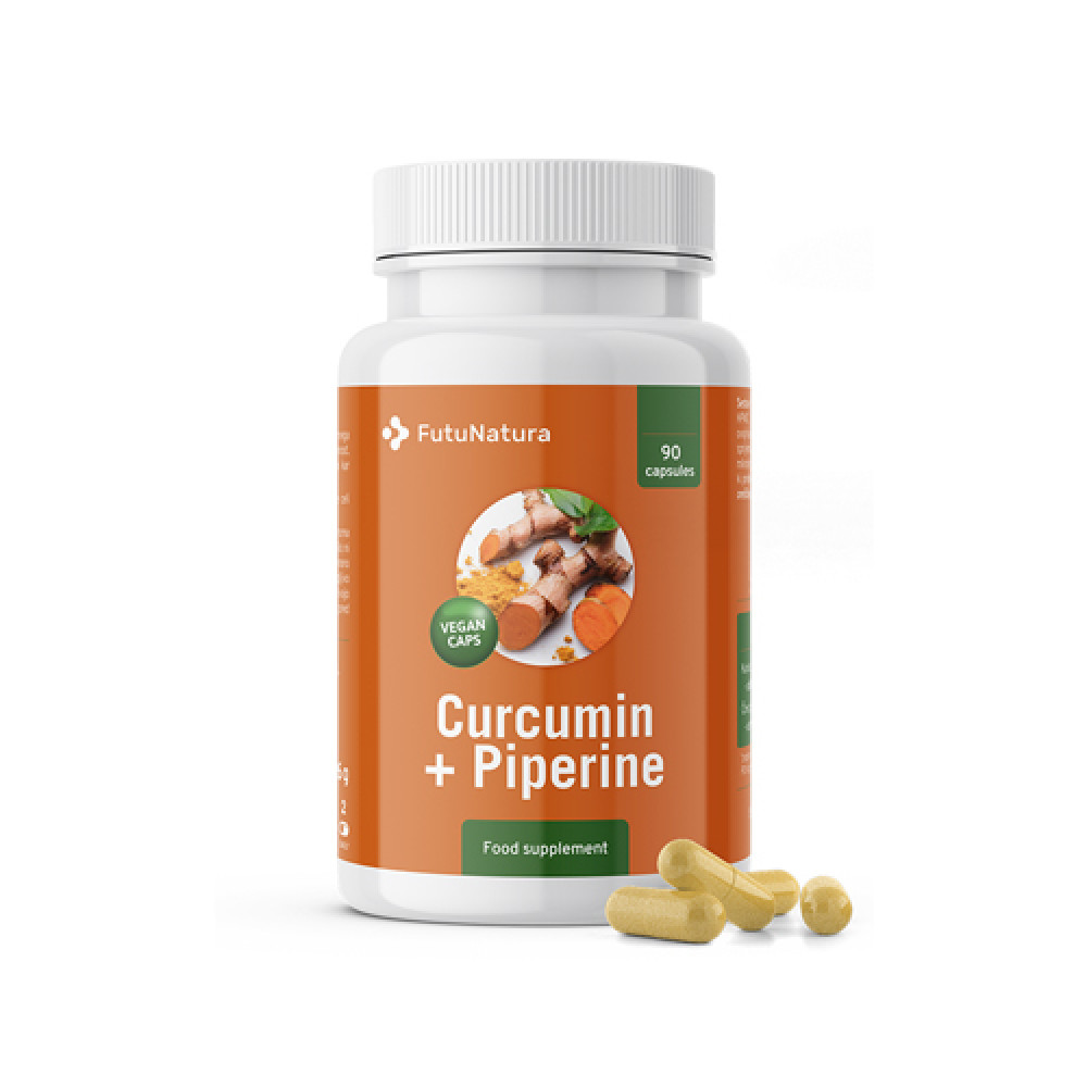 Curcumine + pipérine 500 mg, 90 gélules 