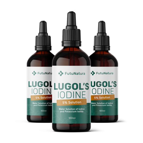 3x Solution de Lugol 5% avec une pipette, ensemble 300 ml