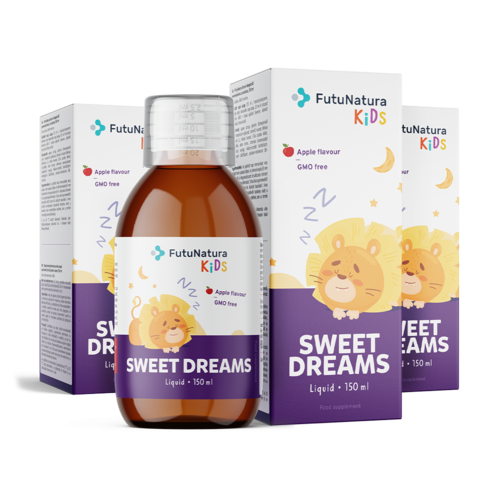 3x Sweet Dreams – Complément alimentaire liquide pour enfants pour le sommeil, ensemble 450 ml