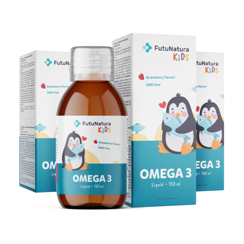 3x OMEGA 3 – Complément alimentaire liquide pour enfants, ensemble 450 ml