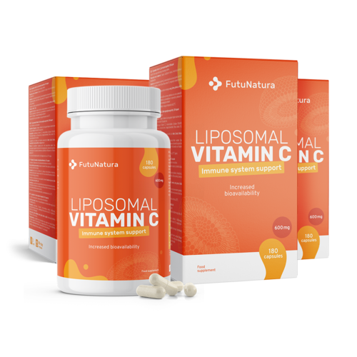 3x Vitamine C liposomale 1200 mg, ensemble 540 gélules