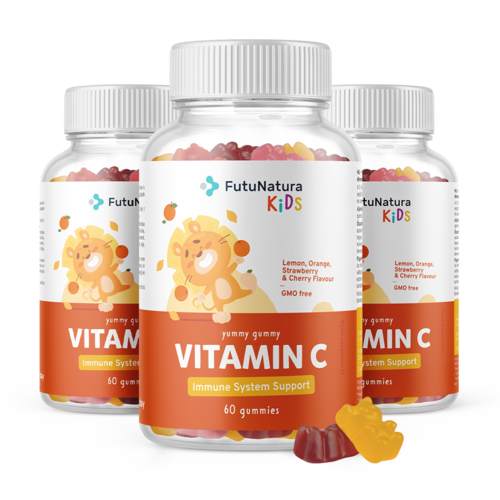 3x VITAMINE C - Gummies de vitamine C pour enfants, ensemble 180 gummies