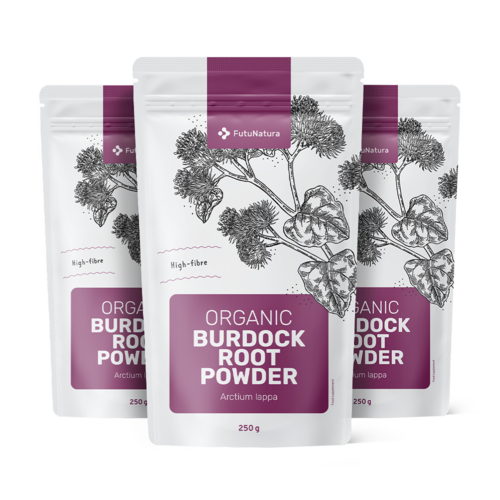 3x Bardane BIO – racine en poudre, ensemble 750 g