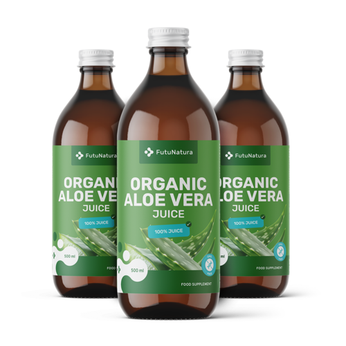 3x Jus d'aloe vera BIO, ensemble 1500 ml