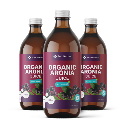 3x Jus d'aronia BIO, ensemble 1500 ml