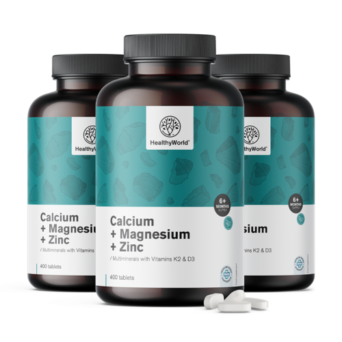 3x Calcium + magnésium + zinc, ensemble 1200 comprimés