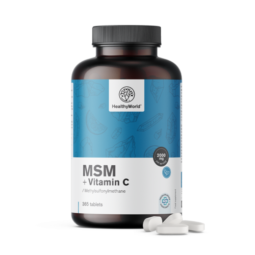 MSM 2000 mg - avec vitamine C, 365 comprimés