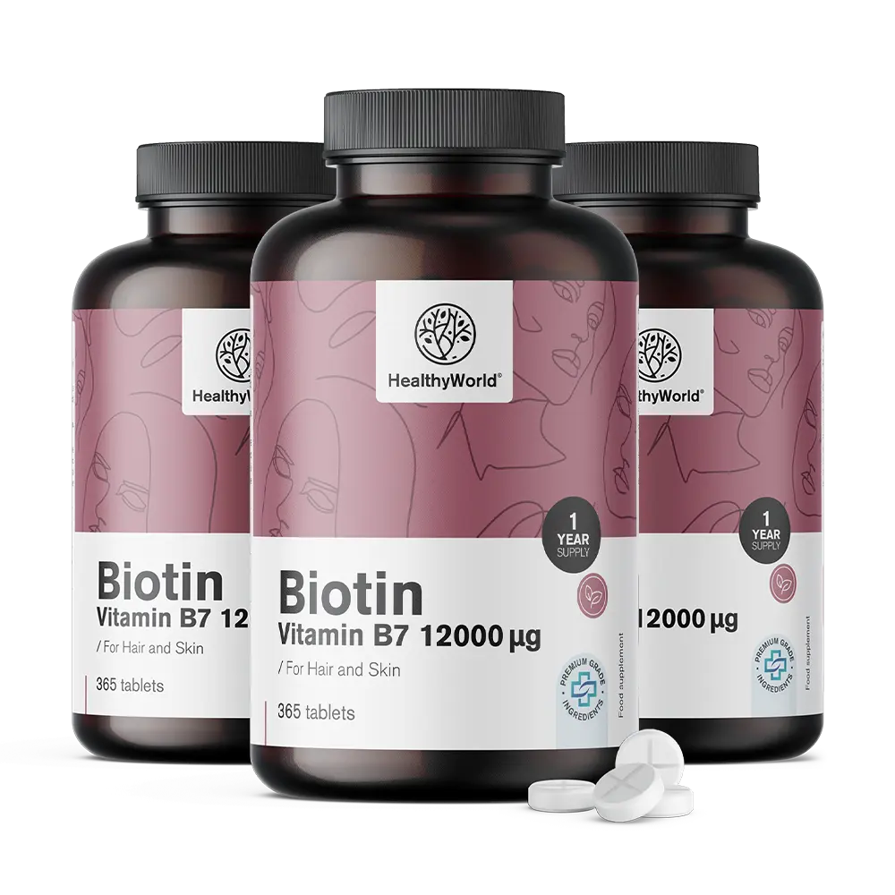 Biotin 12000 µg v tabletah 