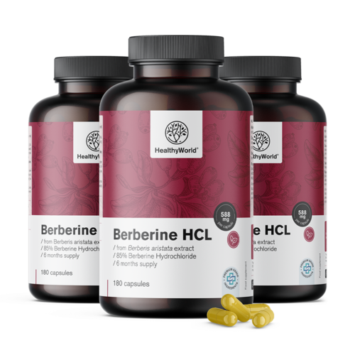 3x Berbérine HCL 500 mg, ensemble 540 gélules