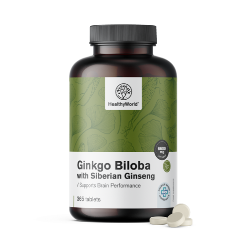 Ginkgo biloba avec ginseng sibérien 6600 mg, 365 comprimés