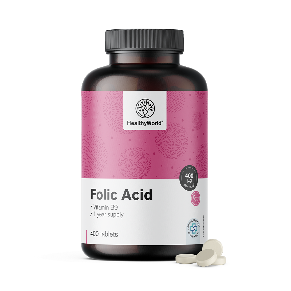 Acide folique 400 μg en comprimés.