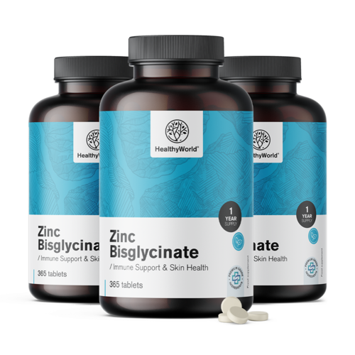 3x Zinc bisglycinate 15 mg, ensemble 1095 comprimés