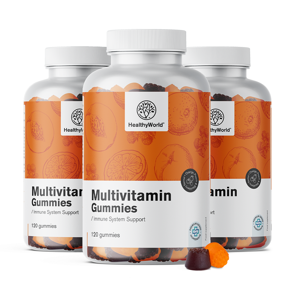 Multivitamini v obliki gumi bonbonov s 3 okusi