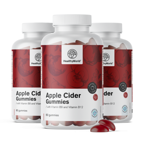 3x Vinaigre de cidre 1000 mg, ensemble 180 gummies