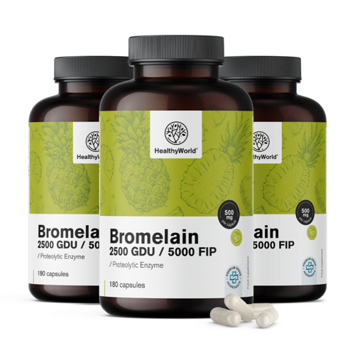 3x Bromélaïne 500 mg, ensemble 540 gélules