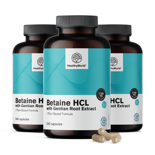 3x Bétaïne HCL 1120 mg, ensemble 720 gélules