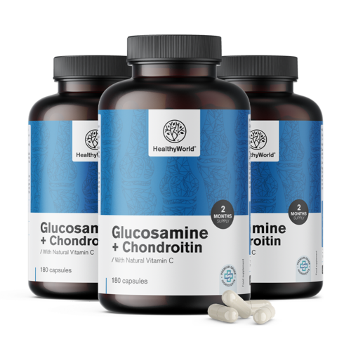 3x Glucosamine + chondroïtine, ensemble 540 gélules