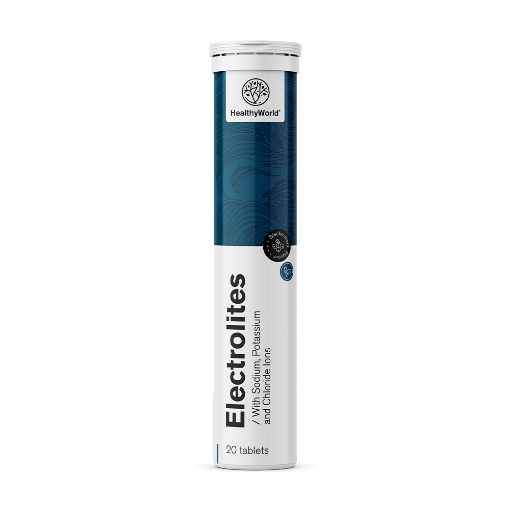 Electrolytes - comprimés effervescents au goût de cassis.