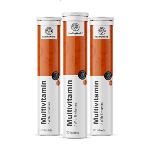 3x Multivitamines - comprimés effervescents, ensemble 60 comprimés effervescents