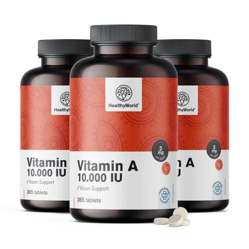 3x Vitamine A 10 000 UI, ensemble 1095 comprimés