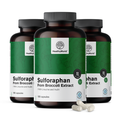 3x Sulforaphane - extrait de brocoli 50 mg, ensemble 540 gélules