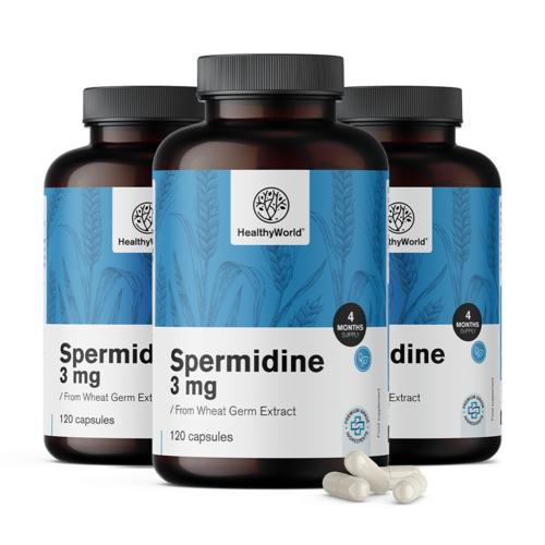 3x Spermidine 3 mg - extrait de germe de blé, ensemble 360 gélules