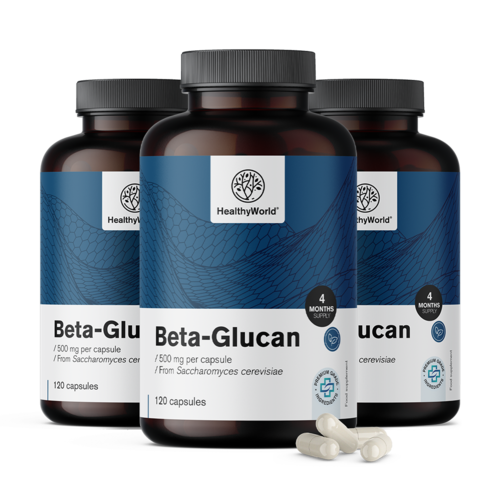 3x Bêta-glucane 500 mg, ensemble 360 gélules