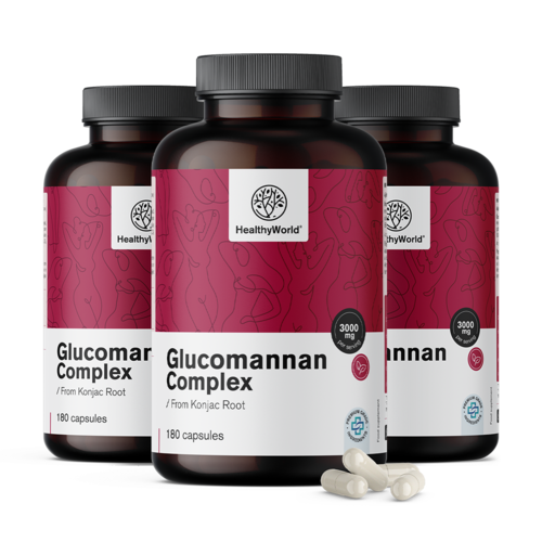 3x Complexe de glucomannane 3000 mg, ensemble 540 gélules