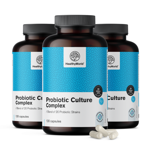 3x Probiotic Culture - complexe de cultures microbiologiques, ensemble 360 gélules