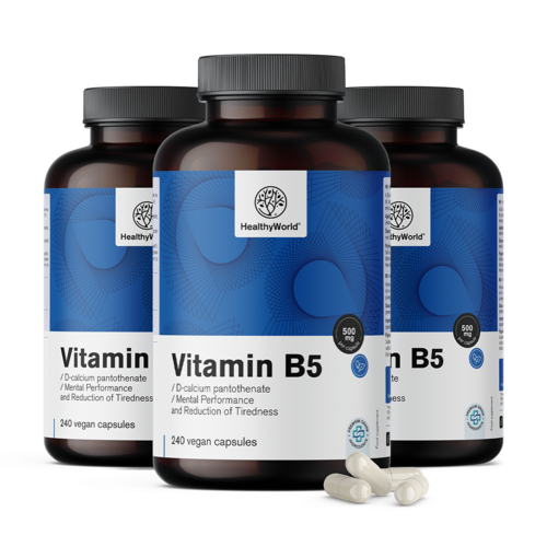 3x Vitamine B5 500 mg, ensemble 720 gélules