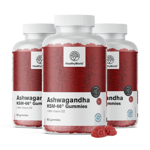 3x Ashwagandha KSM-66 300 mg, ensemble 180 gummies