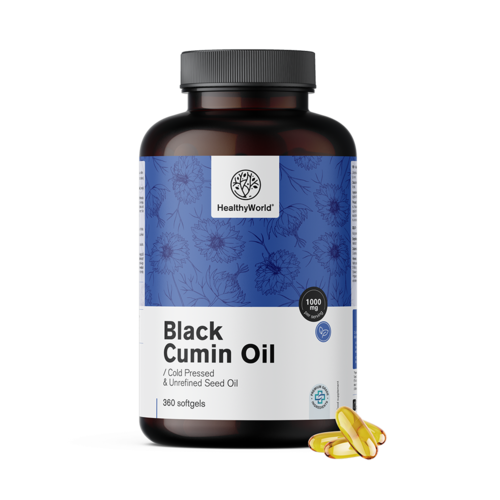 Huile de cumin noir 1000 mg, 360 gélules molles