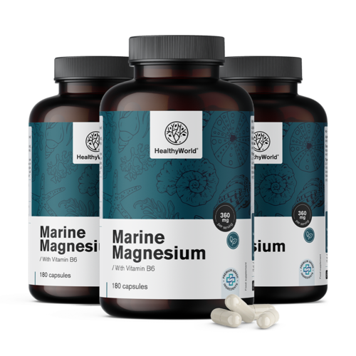 3x Magnésium marin 360 mg, ensemble 540 gélules