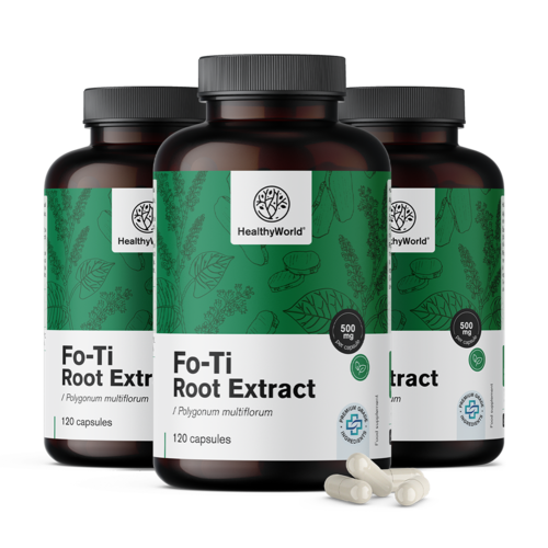 3x Fo-Ti (He Shou Wu) 500 mg, ensemble 360 gélules