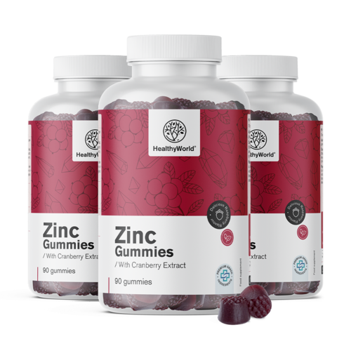 3x Zinc avec extrait de canneberge, ensemble 270 gommes