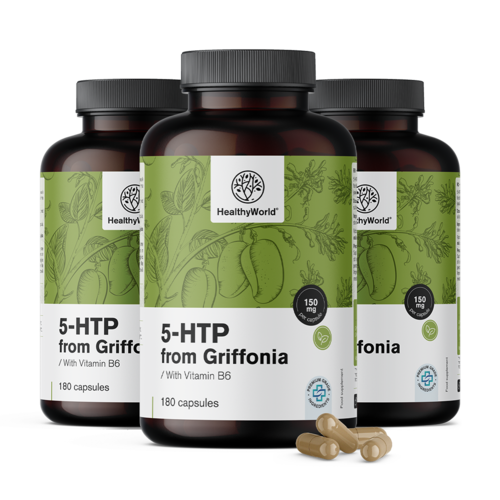 3x 5-HTP 150 mg - Griffonia Simplicifolia, ensemble 540 gélules