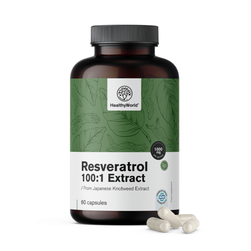 Resvératrol 1000 mg - extrait 100:1, 60 gélules