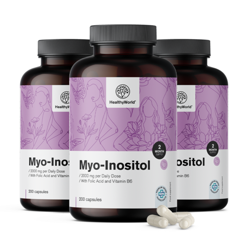 3x Myo-inositol 2000 mg, ensemble 600 gélules