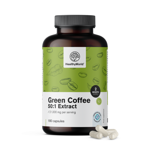 Café vert 21 000 mg - Extrait 50:1, 180 gélules
