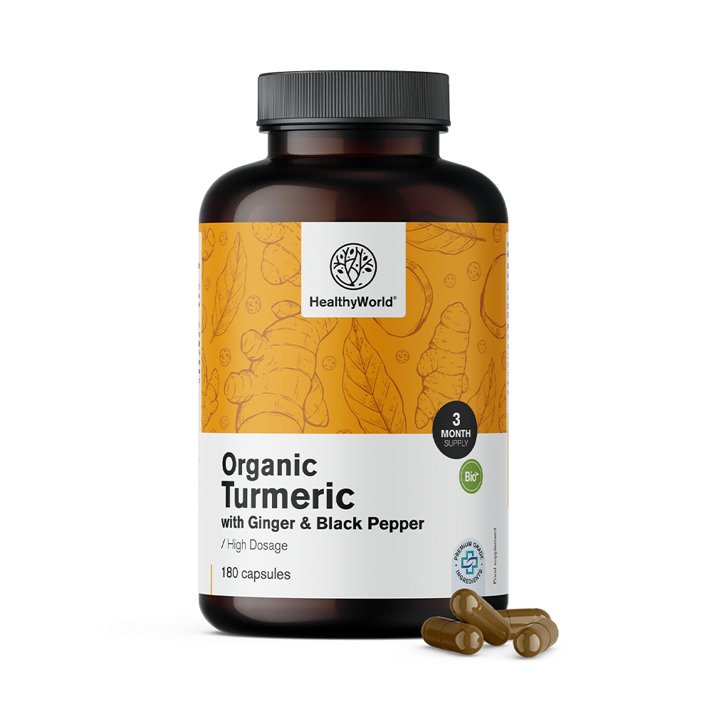 BIO Curcuma 1440 mg – avec gingembre et poivre noir