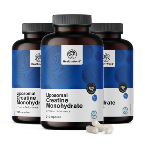 3x Créatine monohydrate liposomale 3000 mg, ensemble 720 gélules