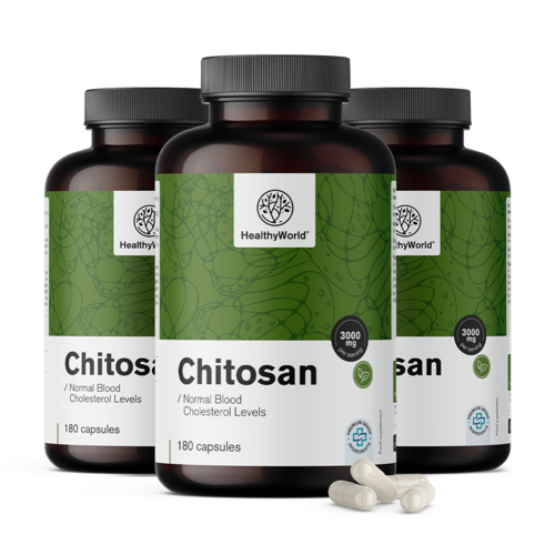 3x Chitosane 3000 mg, ensemble 540 gélules