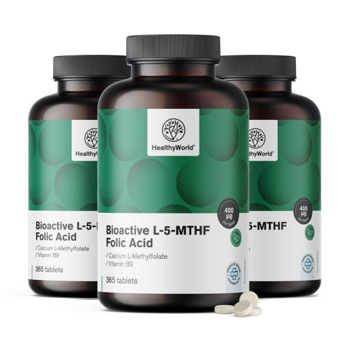 3x Acide folique actif L-5-MTHF, ensemble 1095 comprimés