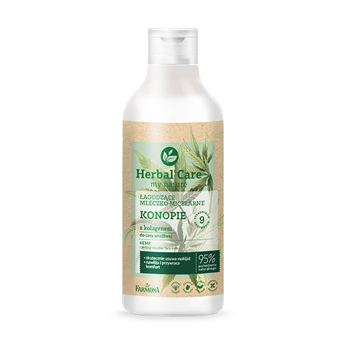 Lait micellaire à l'huile de chanvre.