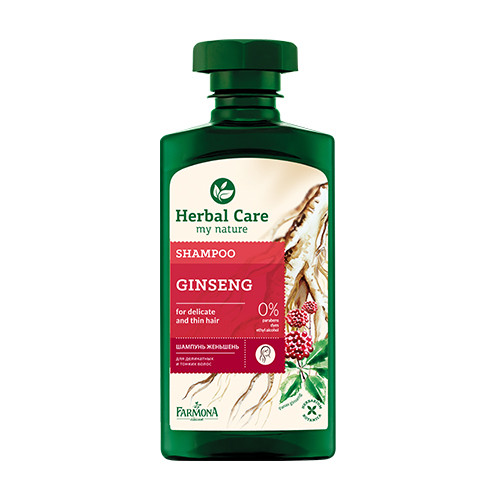 Shampooing pour cheveux fins au ginseng.